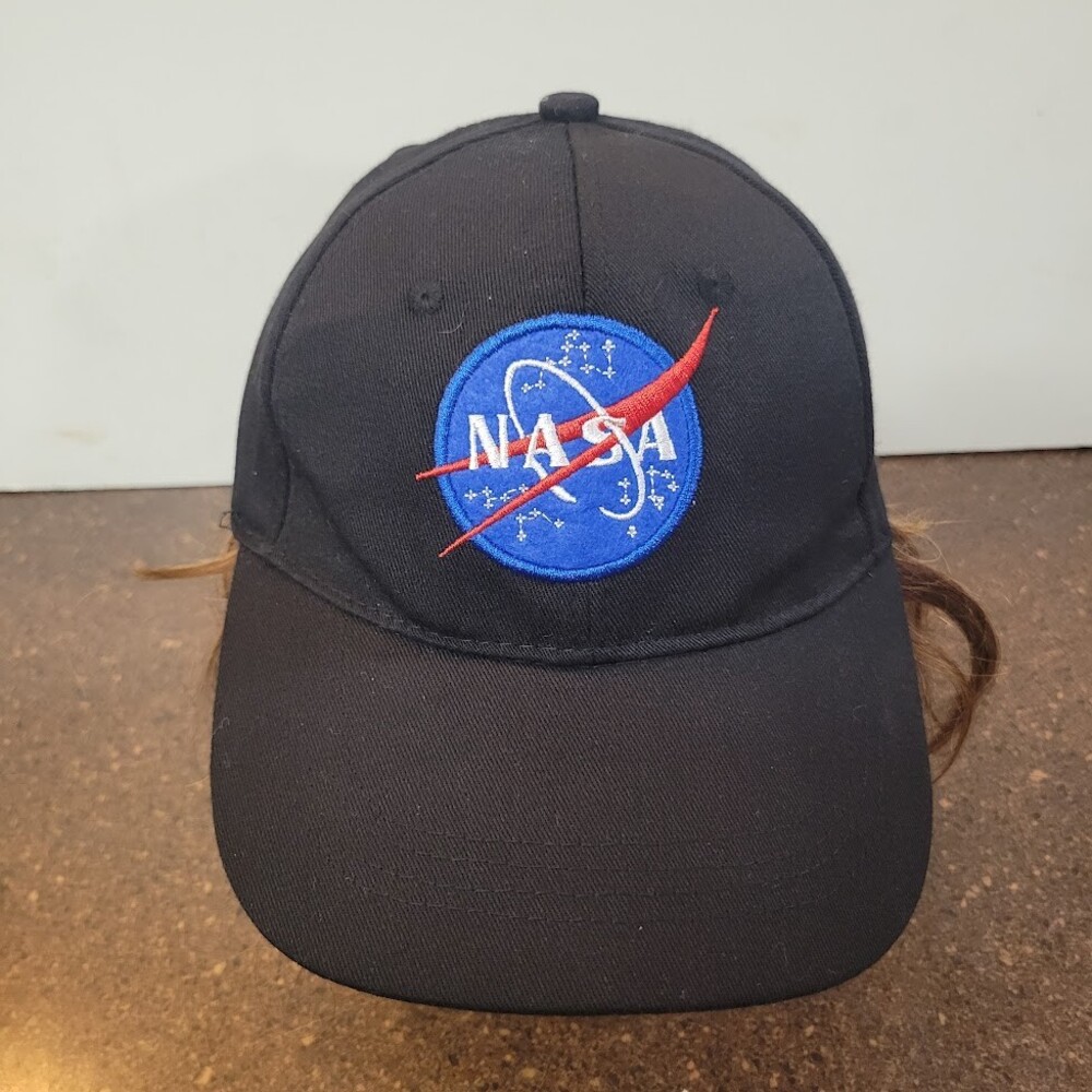 Spirit Brand NASA Hat Black Baseball Cotton Strap-Back Hat Adjustable Size Large